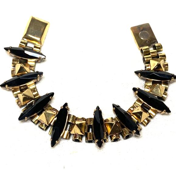 Beautiful Iosselliani Bracelet, w/original Box, Black & Gold Tone, Rare Find. - Picture 4 of 9
